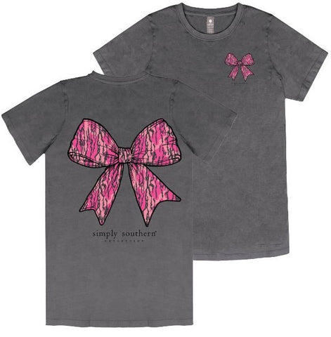 Camo Pink Bow - S25 - SS - Adult T-Shirt