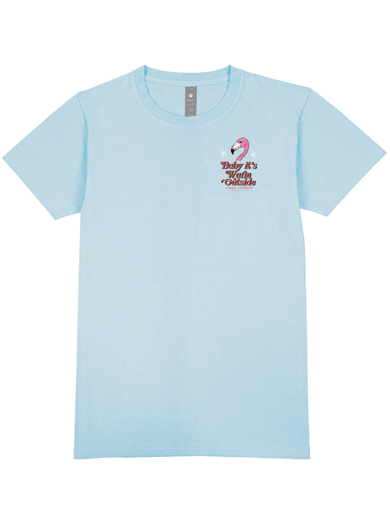 Baby It's Warm Outside - Flamingo - Christmas - SS - S24 - Adult T-Shirt
