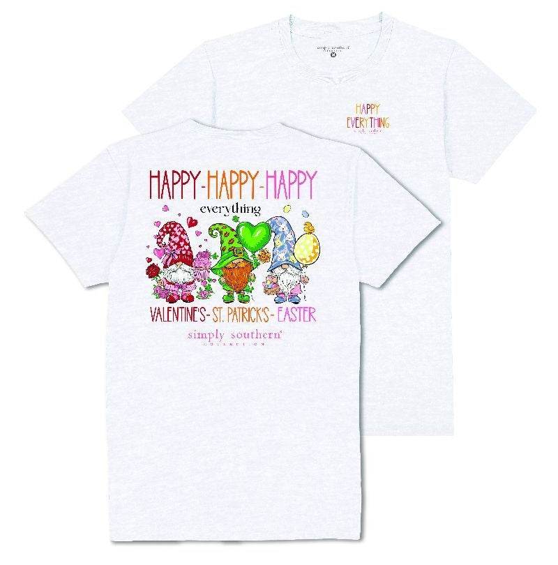 Happy Valentine, Happy St. Patrick's, Happy Easter - Gnomes - Everything - SS - S25 - Adult T-Shirt