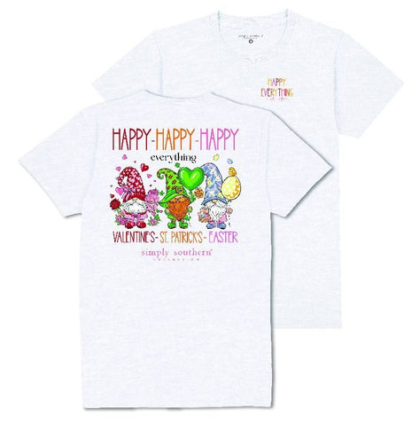 Happy Valentine, Happy St. Patrick's, Happy Easter - Gnomes - Everything - SS - S25 - Adult T-Shirt