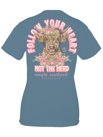 Herd - Follow Your Heart Not The Herd - Highland Cow - SS - S24 - Adult T-Shirt