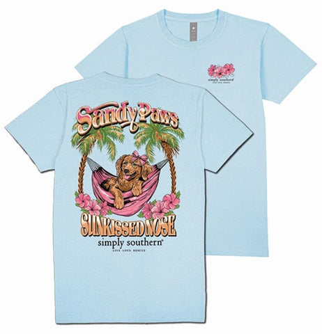 Sandy Paws Sunkissed Nose - Dog - Palm Trees - SS - S25 - Adult T-Shirt