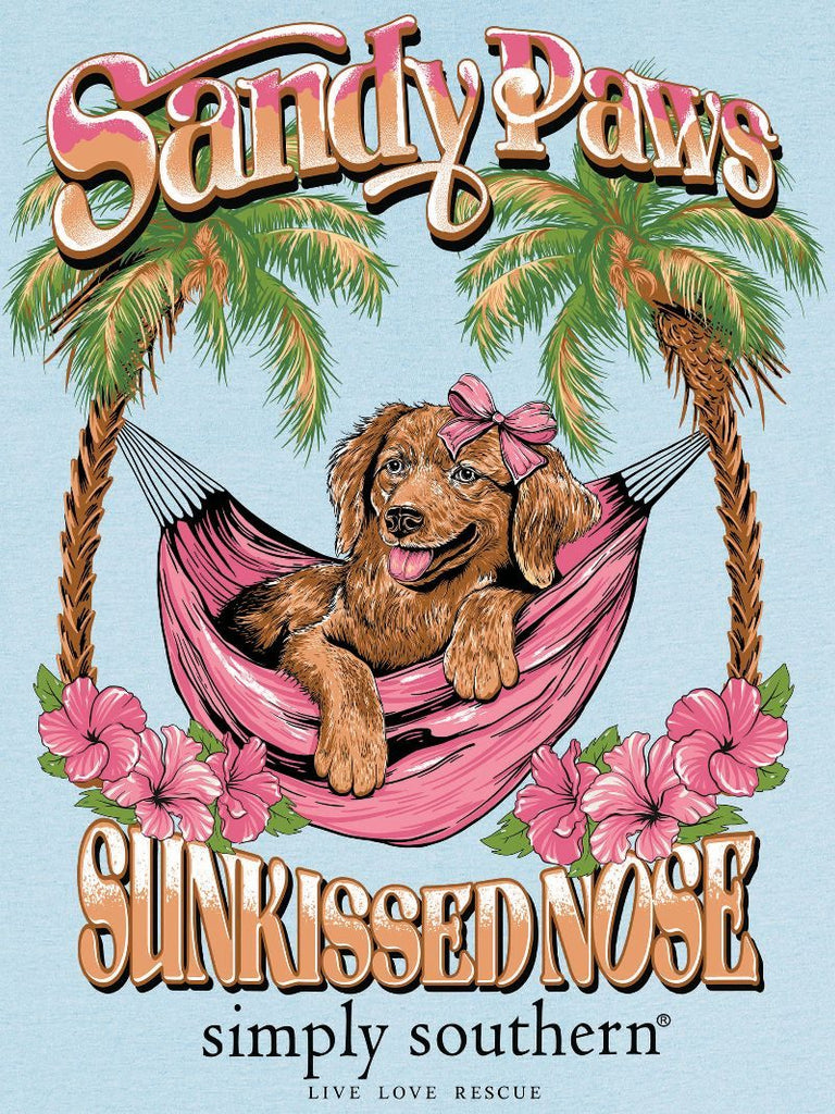 Sandy Paws Sunkissed Nose - Dog - Palm Trees - SS - S25 - Adult T-Shirt