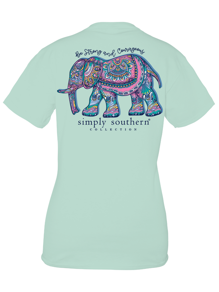 Be Strong And Courageous - Elephant - SS - S24 - Adult T-Shirt