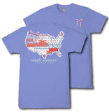 USA Patchwork - Bow - Patriotic - S26 - SS - Adult T-Shirt