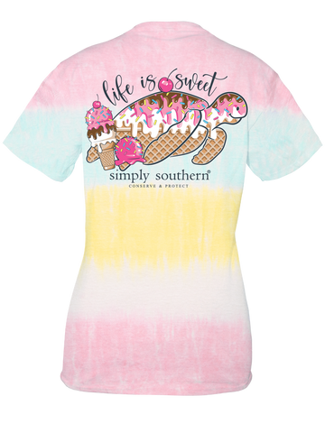 Life is Sweet - Ice Cream Turtle - Track Turtle - SS - S24 - Adult T-Shirt