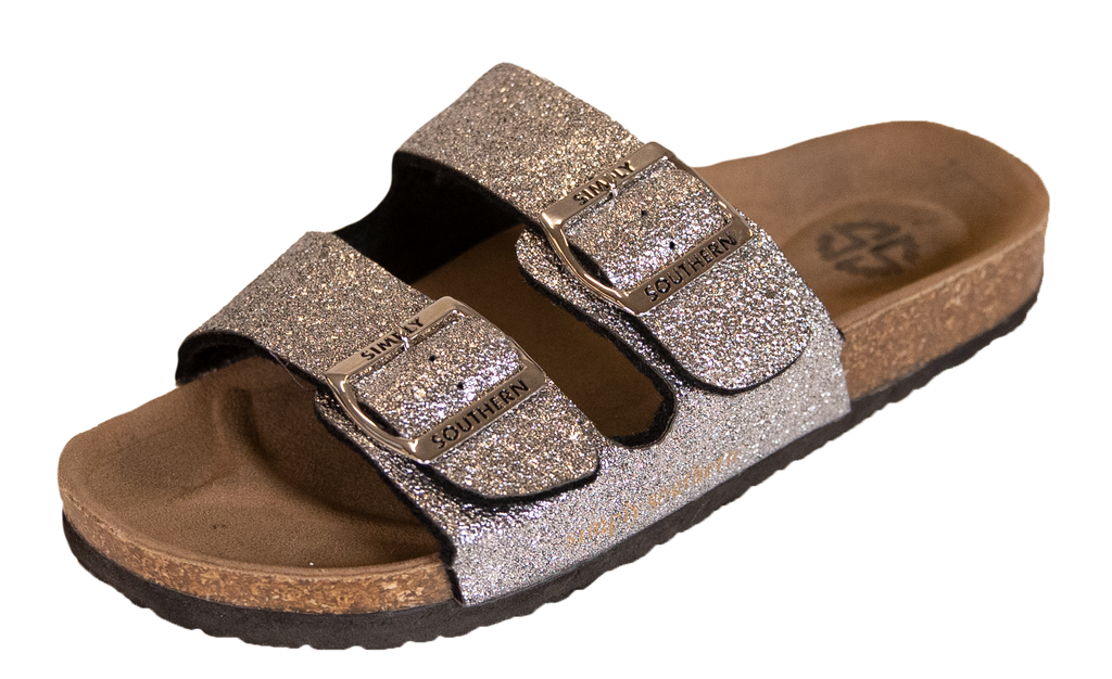 Glitter Silver Sandals - S20 - Simply Southern