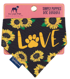 Dog Bandana - Love - Sunflower - F20 - Simply Southern