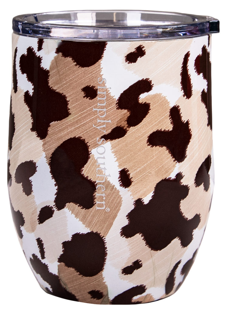 FINAL SALE - Simply Drinkware by Simply Southern - 25oz Wine Tumbler Bottle  - Cow