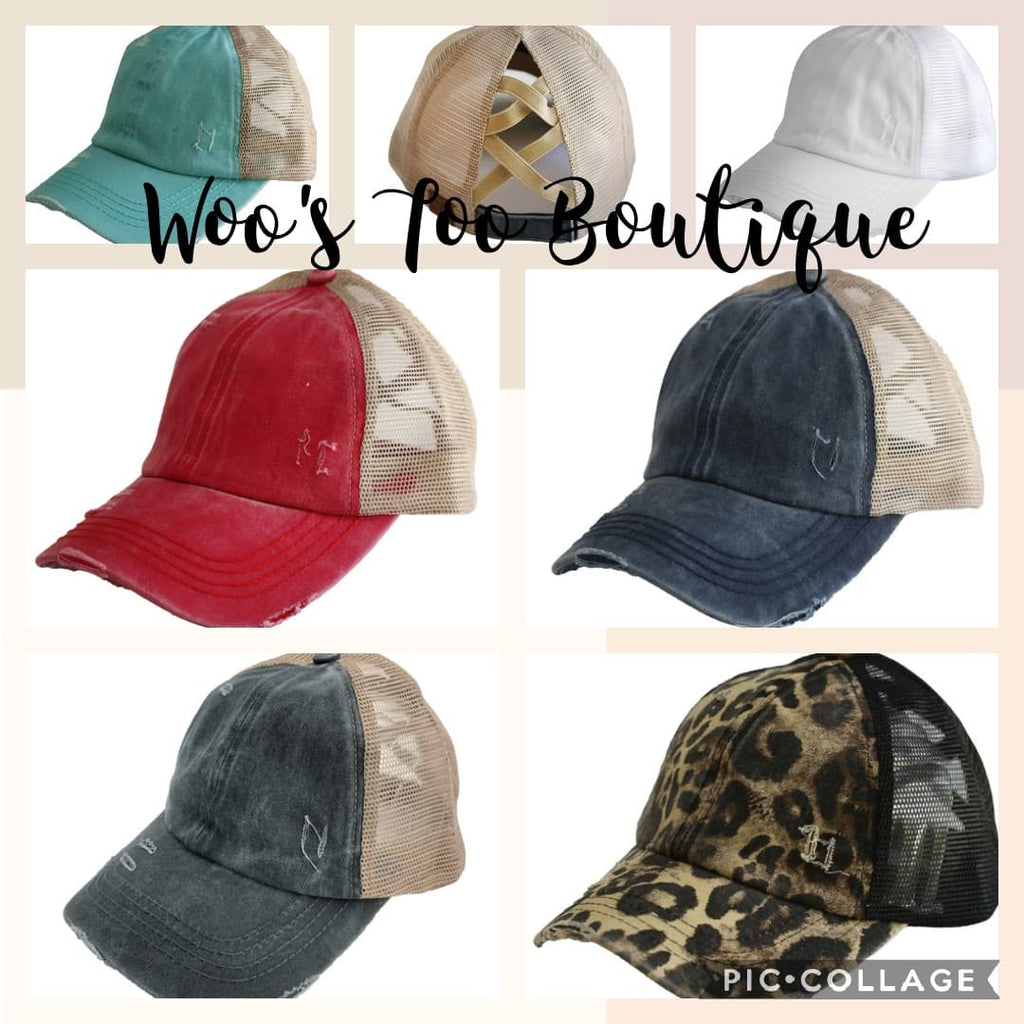 C.C crisscross distressed hat