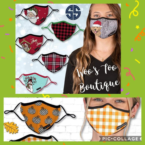 Face Masks - Adult & Youth - Fall/Holiday 20 - Simply Southern