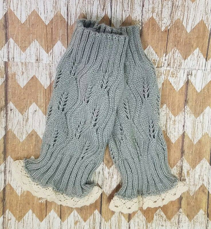 Lace Boot Cuffs - Grey