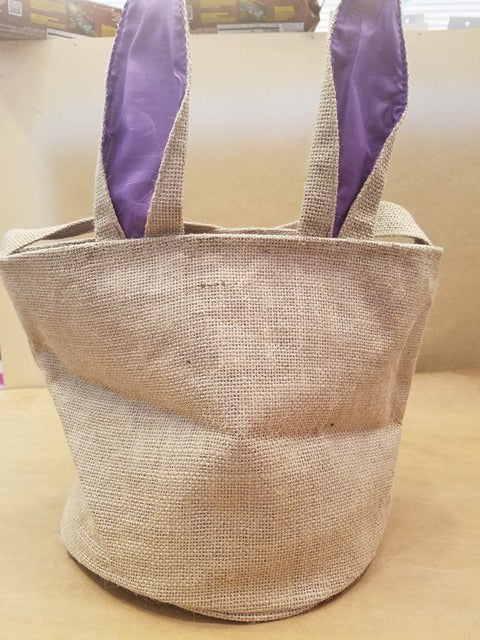 Burlap with Bunny Ears Easter Bucket with a Free Monogram