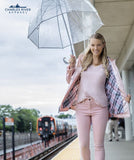 Charles River - New Englander Raincoat - Rose Gold with Print Lining