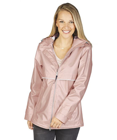 Charles River - New Englander Raincoat - Rose Gold with Print Lining