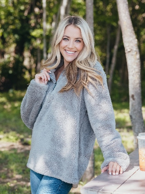 Simply Classic Sherpa Gray - Pullover - F21 - Simply Southern