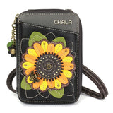 Wallet Crossbody - Sunflower Black - Vegan Leather - Chala