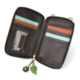 Wallet Crossbody - Sunflower Black - Vegan Leather - Chala
