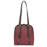 Convertible Backpack Purse - Pawprint Burgundy - Vegan Leather - Chala