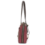 Convertible Backpack Purse - Pawprint Burgundy - Vegan Leather - Chala