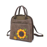Convertible Backpack Purse - Sunflower Stone Gray - Vegan Leather - Chala