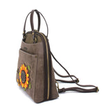 Convertible Backpack Purse - Sunflower Stone Gray - Vegan Leather - Chala