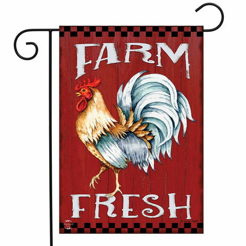 Farm Fresh Rooster - Garden Flag