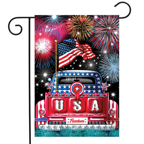 USA Pickup Truck - Garden Flag
