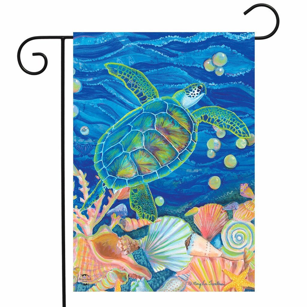 Swimming Sea Turtle - Garden Flag