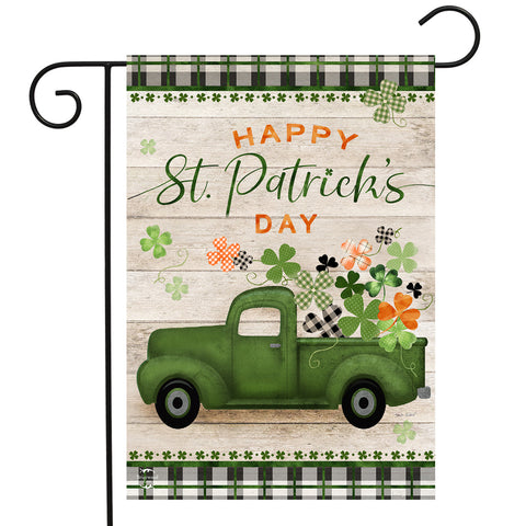 St. Patrick's Pickup Truck - Garden Flag