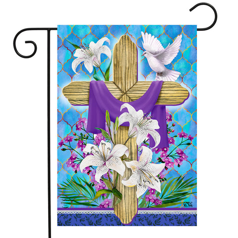 Easter Lily Cross - Garden Flag
