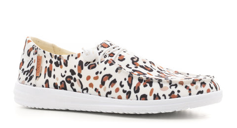 Kayak - White Leopard Canvas Shoes - Corkys