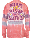 With Brave Wings, She Flies - Butterflies - Tie Dye - SS - F21 - YOUTH Long Sleeve