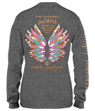 He Will Cover You With His Feathers - Wings - SS - F22 - YOUTH Long Sleeve