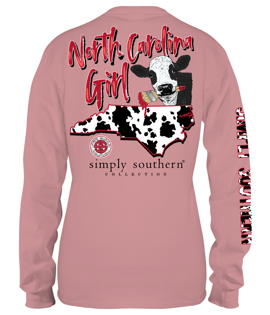 NC - North Carolina Girl - Cow - SS - F21 - Adult Long Sleeve