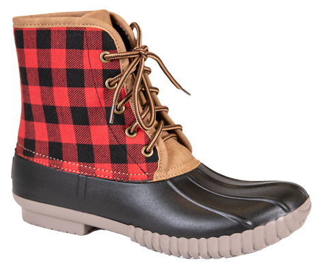 Boots Lace Up Plaid - F20 - Simply Southern