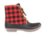 Rain Boots Lace Up - Red Plaid - F21 - Simply Southern