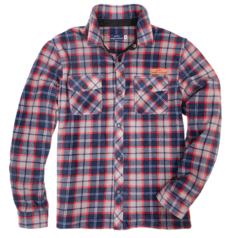 MN Shacket - Shirt - Navy/Red/Grey Plaid - F21 - Simply Southern