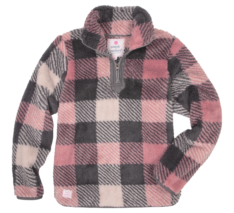 Y-Neck Pullover - Buffalo Plaid - F21 - Simply Southern