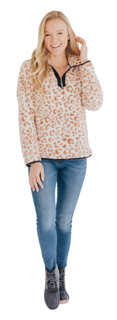 Y-Neck Pullover - Leopard - F21 - Simply Southern