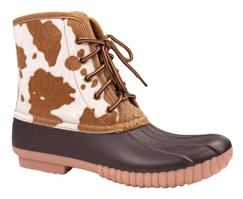 Rain Boots Lace Up - Cow Spots - F22 - Simply Southern