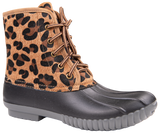 Rain Boots Lace Up - Leopard Spot - F22 - Simply Southern