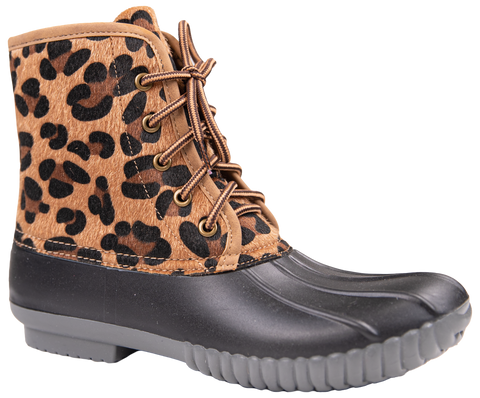 Rain Boots Lace Up - Leopard Spot - F22 - Simply Southern