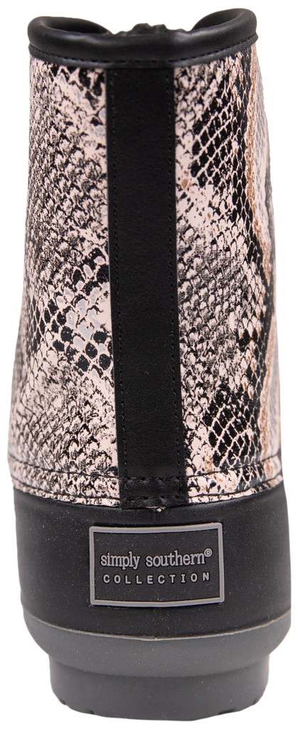 Rain Boots Lace Up - Snake Print - F22 - Simply Southern