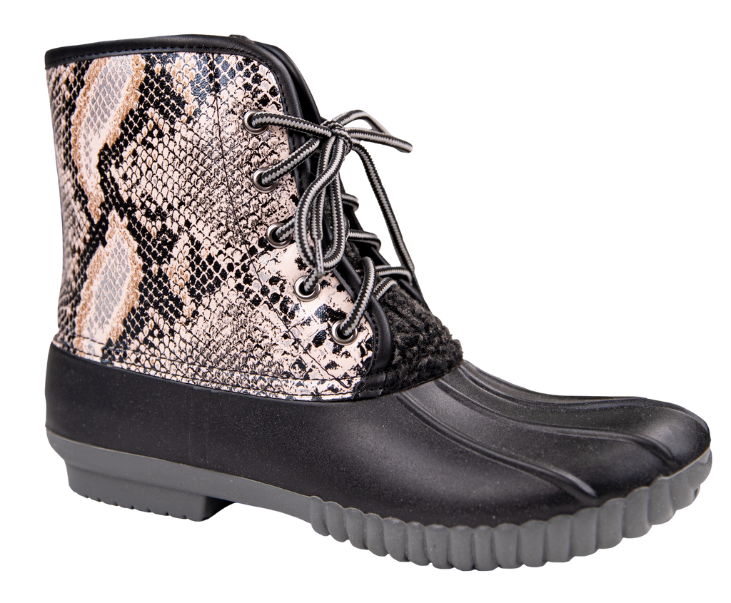Rain Boots Lace Up Snake Print F22 Simply Southern Woo s