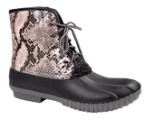 Rain Boots Lace Up - Snake Print - F22 - Simply Southern