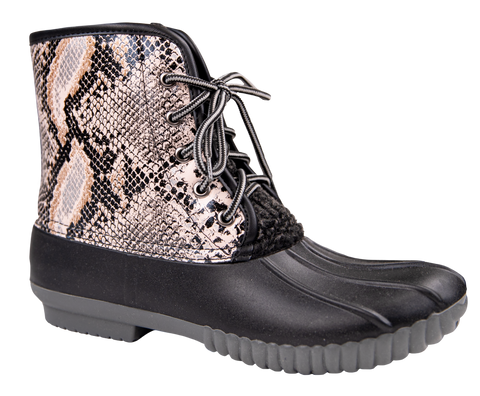 Rain Boots Lace Up - Snake Print - F22 - Simply Southern