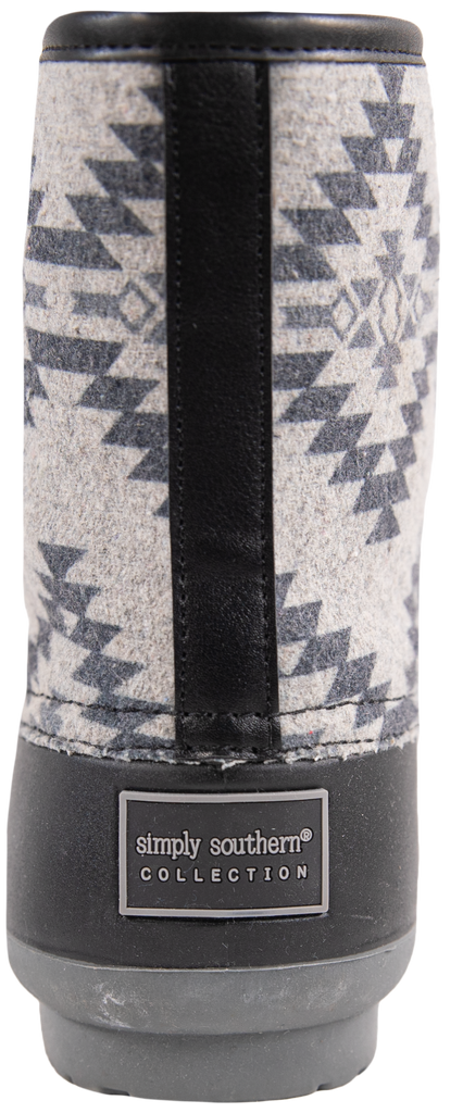 Quilted Rain Boots Lace Up - Aztec Gray - F22 - Simply Southern