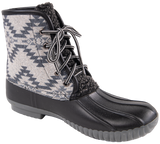 Quilted Rain Boots Lace Up - Aztec Gray - F22 - Simply Southern