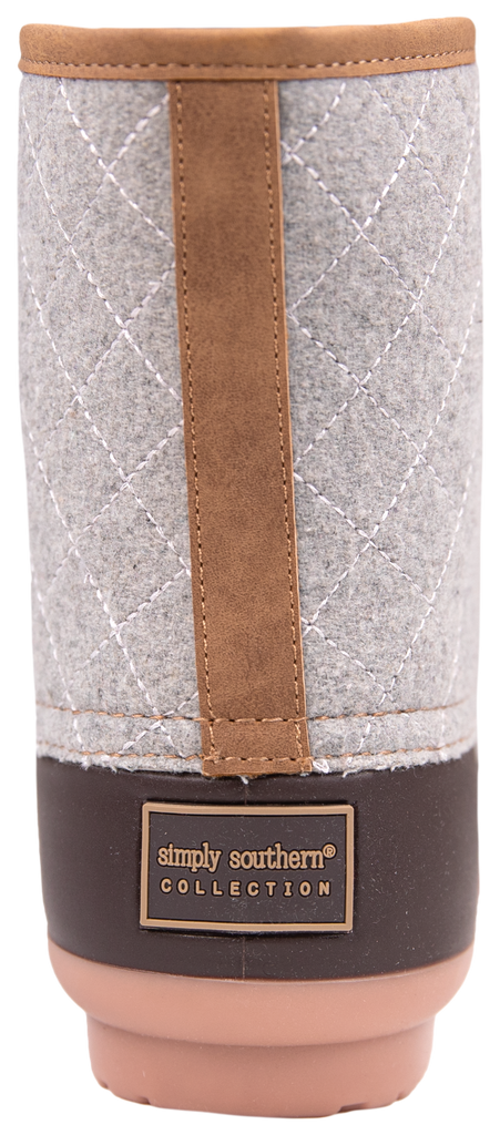 Quilted Rain Boots Lace Up - Heather Gray - F22 - Simply Southern